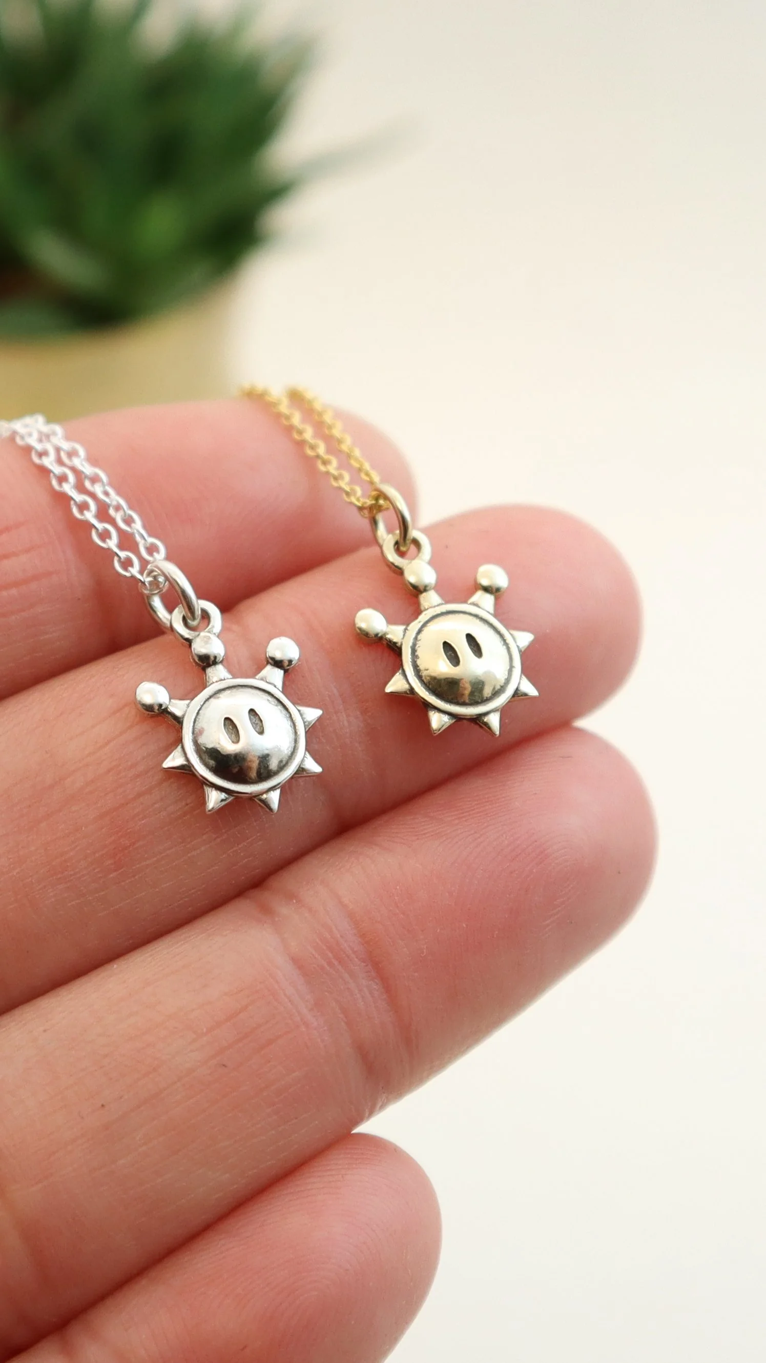 Handmade Sterling Silver Nintendo Mario Shrine Sprite Pendant